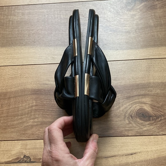 Coach Black Slide Sandals with Gold Accent - Picture 6 of 11